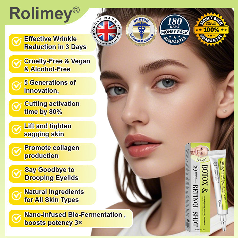 🇬🇧Made and shipped from the UK👉Rolimey® Botox & Vita-A Retinol Shot Wrinkle-Lift Tightening cream - Last Day Promotion 70% OFF