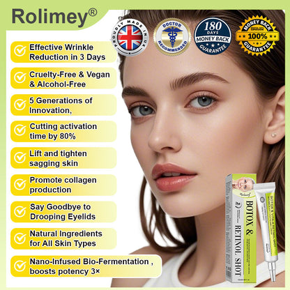 🇬🇧Made and shipped from the UK👉Rolimey® Botox & Vita-A Retinol Shot Wrinkle-Lift Tightening cream - Last Day Promotion 70% OFF